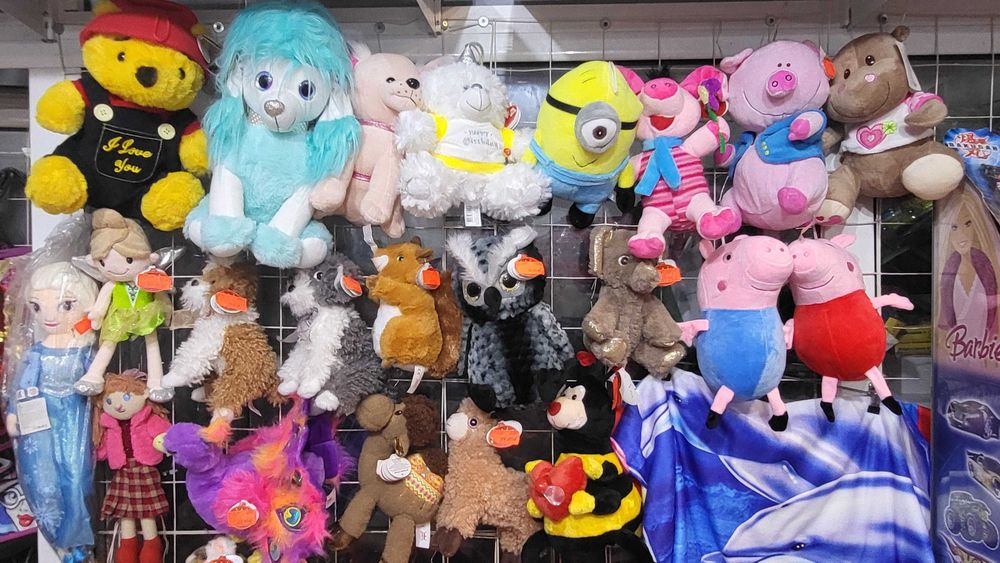 Плюшени играчки различни животни и модели легнало Коте Сиво 50см