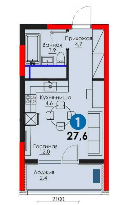 27.6м² замонавий студия | 13-қават | Ипотека мавжуд | Бош толов 9.000$