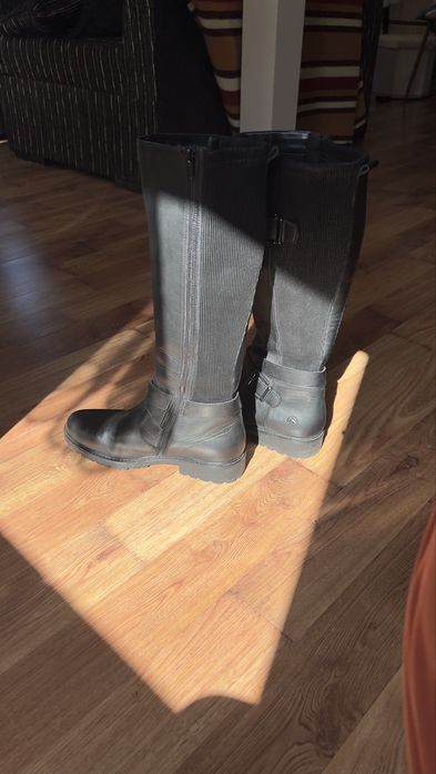 кожени ботуши Remonte, широка горна част с разтягане