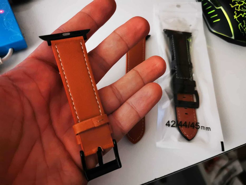 Curea piele barbati pt ceas Apple Watch 42 44 45 49 mm bratara