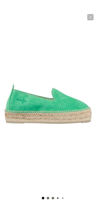 Espadrile verzi din piele intoarsa MANEBI