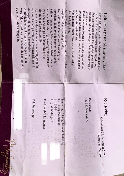 Inel de aur 18K cu diamant veritabil, design Milas Jewellery Copenhaga