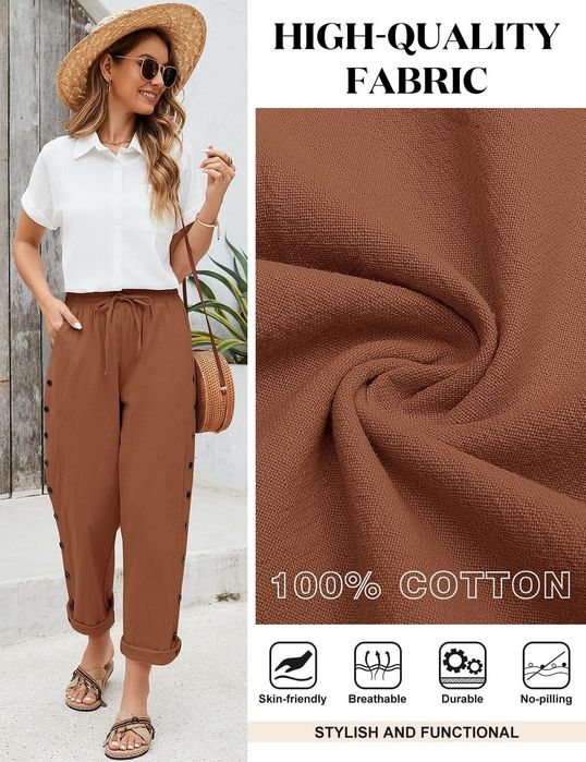 Pantaloni damă bumbac vară noi, mărimea S