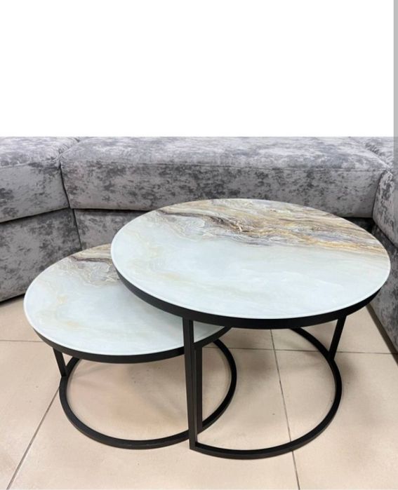 Журнальные столики круглые двойные