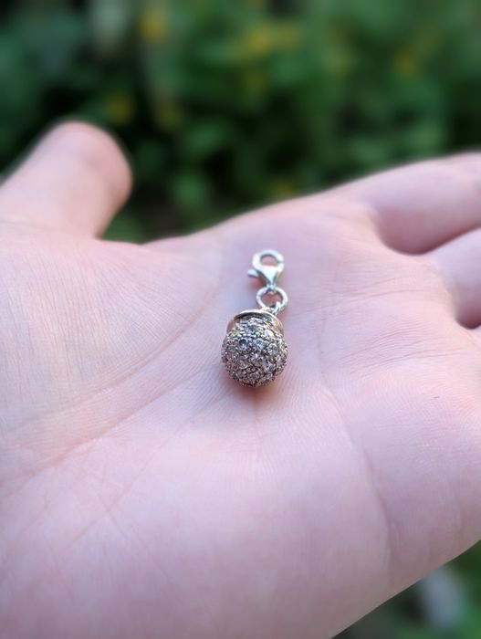 Vechi pandantiv charm din argint de 925 cu pietricele albe zirconiu