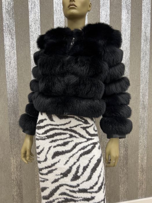 Haina din blana naturala de vulpe