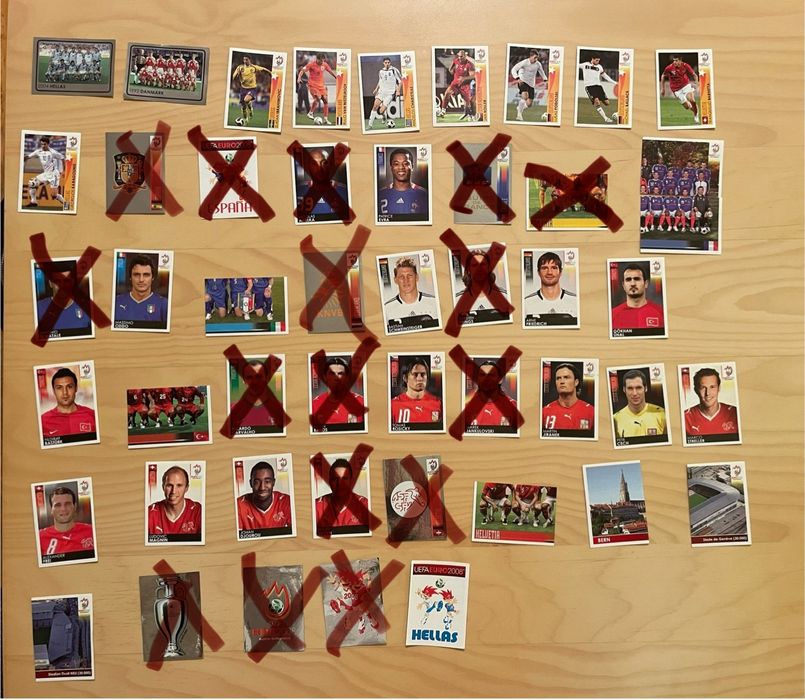 Panini лепенки, Панини стикери Евро 2008