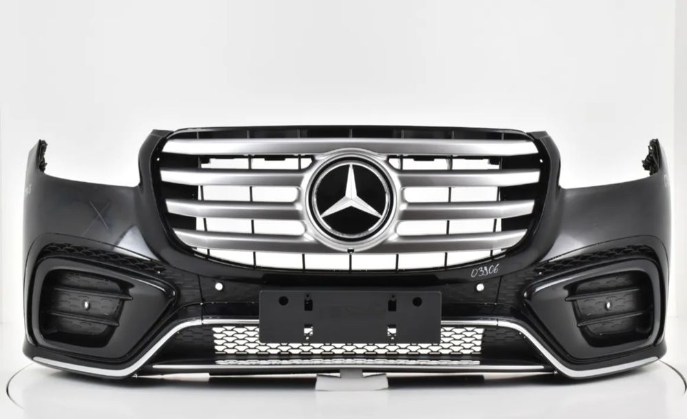 X167 AMG line предна броня Facelift GLS  mercedes решетка емблема