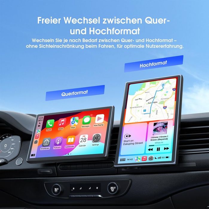 Display CarPlay Portabil Fără Fir de 7 Inch Ecran Touch GPS Control Vocal – Avylet