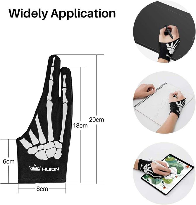 Перчатка для Графических планшетов Huion Artist Glove Skeleton