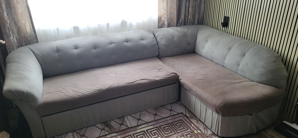 Диван серо голубой