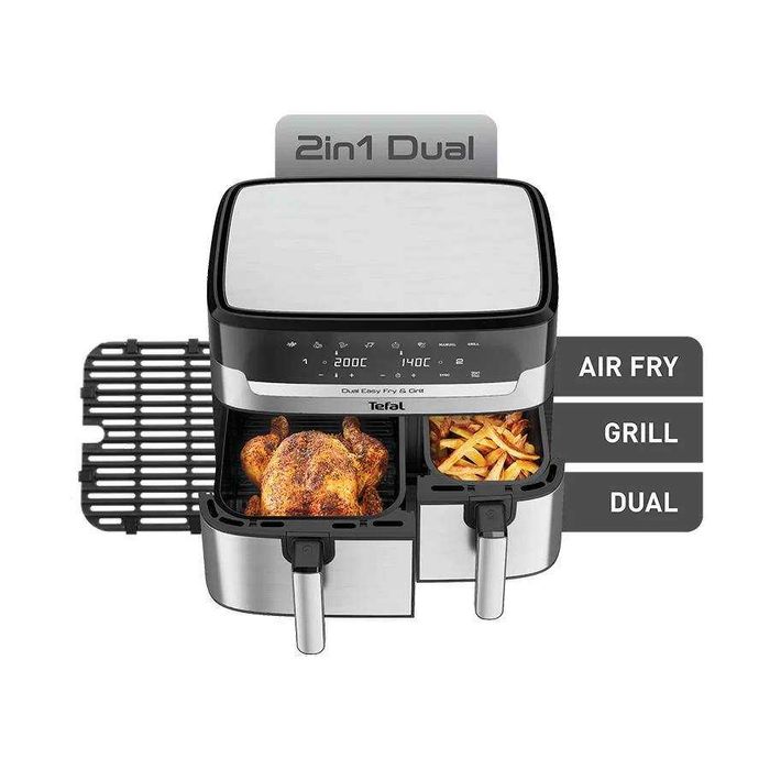 Air Fryer Аэрогриль Tefal 8.3L позволяет готовить 2 разных блюда сразу