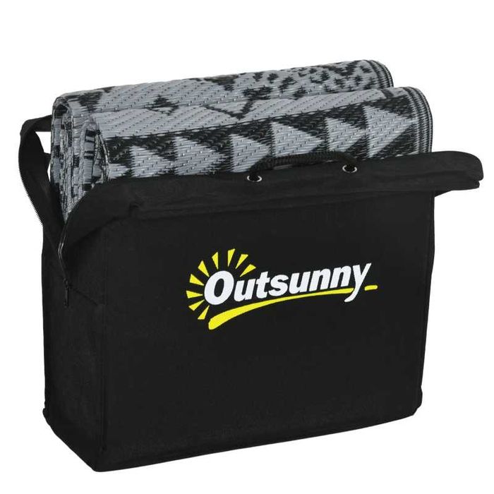 Outsunny Градински двулицев килим, Водоустойчив, Геометричен 182x274см