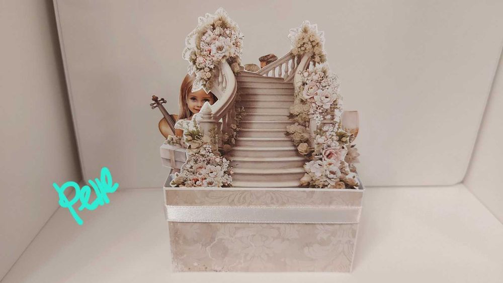 Изскачаща картичка кутия за сватба, ръчно изработена