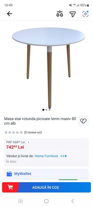 Masa bucatarie rotunda 80cm