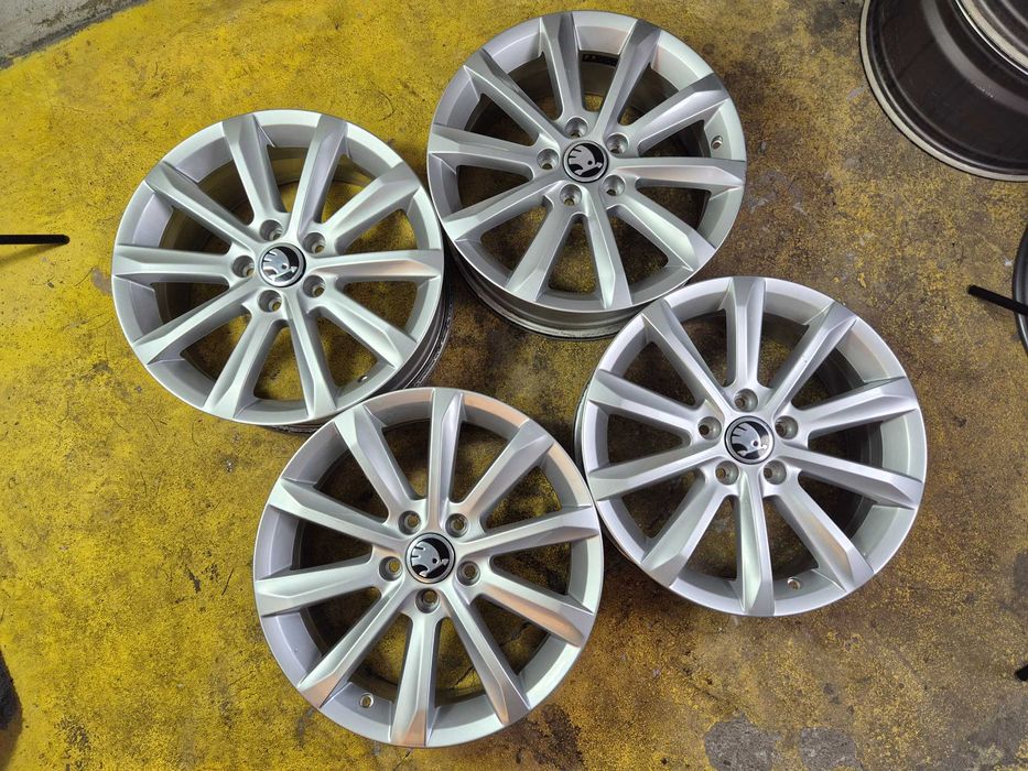 4 Jante Aliaj 5x112 17'' OEM VW Passat Tiguan Touran Sharan Caddy Scirocco T-ROC 6.5J ET 41 - MODEL 2024 / Skoda Octavia Superb Yeti Karoq Kodiaq
