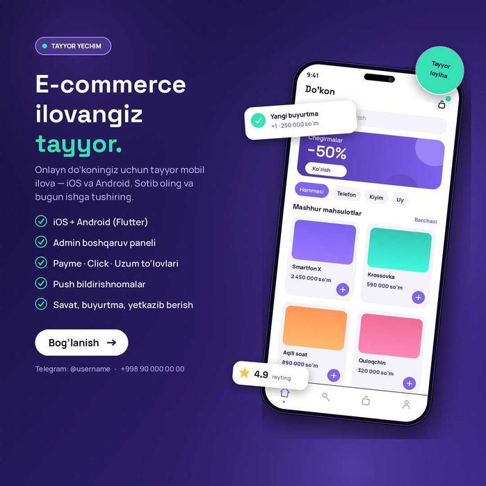 Tayyor E-commerce Platforma Sotiladi