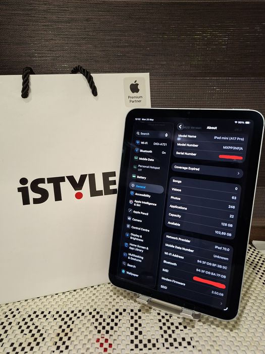 IPad Mini 7 ( A17 PRO ), WiFi + Cellular (eSim / LTe), 128 GB