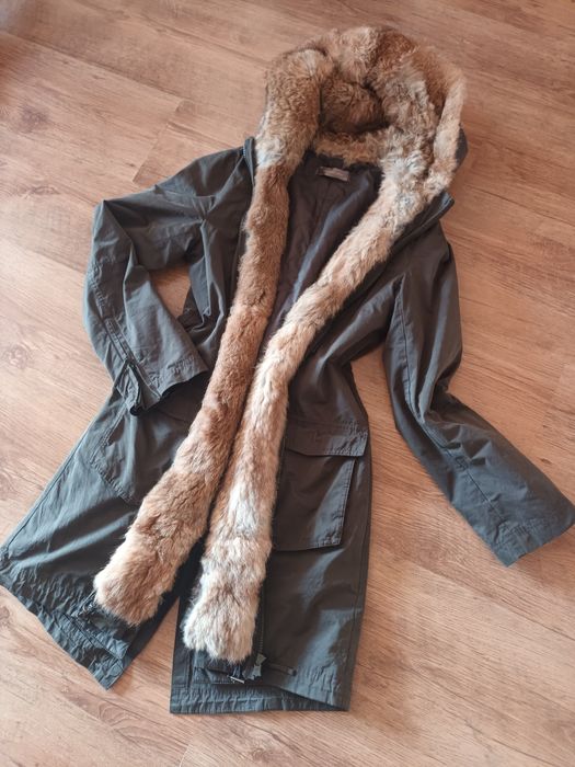 Парка с естествена заешка кожа
