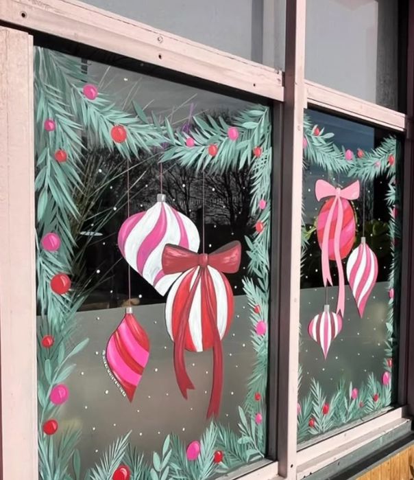 Рисунки на окнах, художник,роспись окон