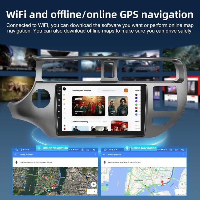 Навигация Двоен дин Мултимедия за KIA RIO 2012 Android 2 DIN  Киа Рио