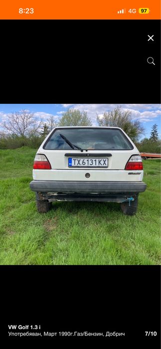Golf II 1.3i 55(kc) 1990г газ /бензин Повдигнат,роубар с желязна кора бод двигателя.В много добро техническо състояние. Тел. 0887 701 625