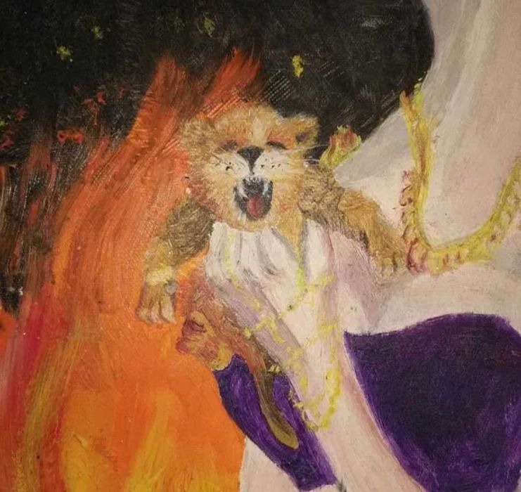 Tablou original ulei pe pânză, Imblanzirea focului