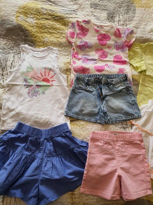 Летни дрешки за момиченце 122-128 размер, запазении, без забележки