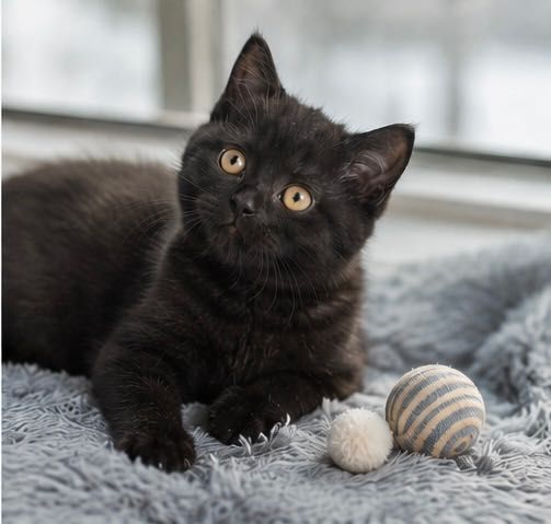 Мъжко коте, черно британче