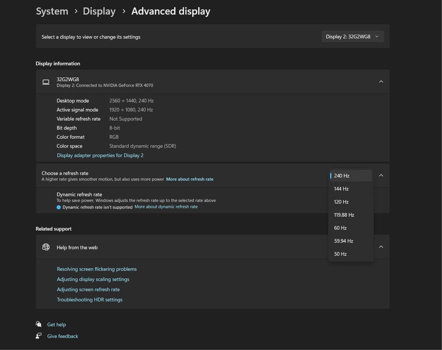 Monitor Gaming AOC 32 Inch 240Hz 0.5ms