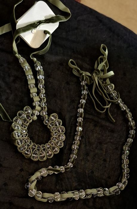 Бусы-пояс комплект из двух нитей разного дизайна