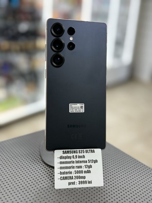 Samsung s25 ultra 512gb  ca nou cu doar 22 cicluri de incarcare