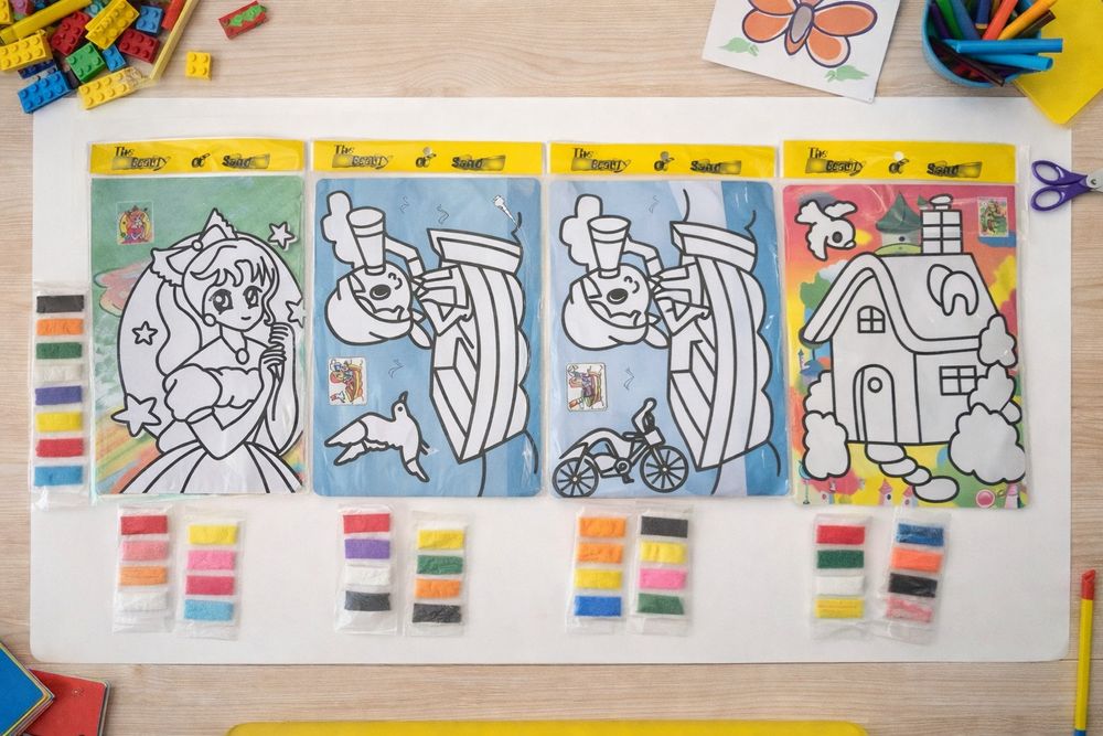 Set 10 planse nisip, activitate senzoriala si motricitate fina.