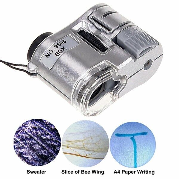 Портативный мини-микроскоп NO.9595 60X со светодиодом для обнаружения