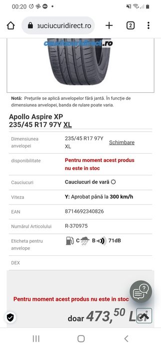 Anvelope de vara Apollo Aspire XP 235/45 R17
