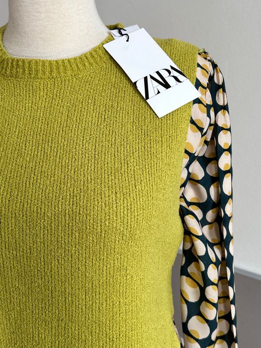 Нов интересен изрязан топ плетиво Zara и страхотна туника на точки С/М