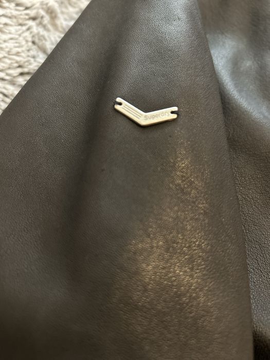 Geaca din piele bomber Superdry