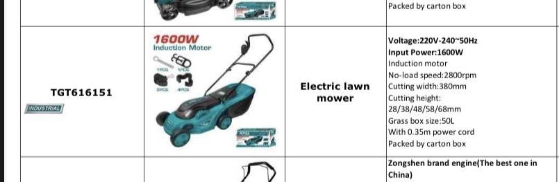 Электрическая газонокосилка качество оригинал TOTAL