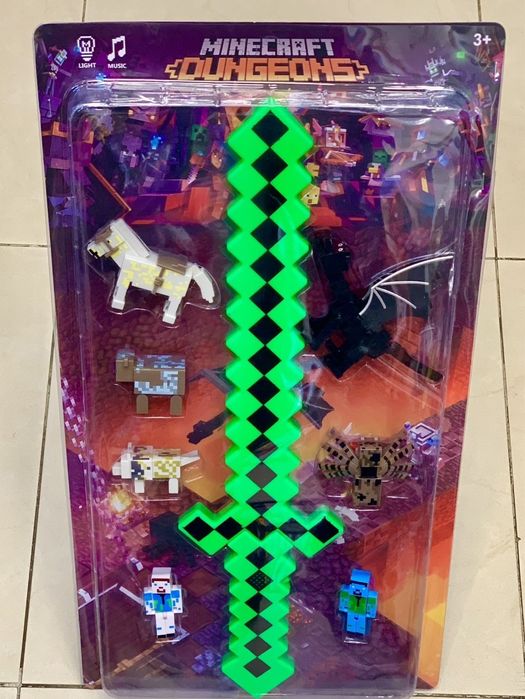 Светещ със звук Меч с музика (MINECRAFT)/Фигурки Майнкрафт/Кирка/Плюше