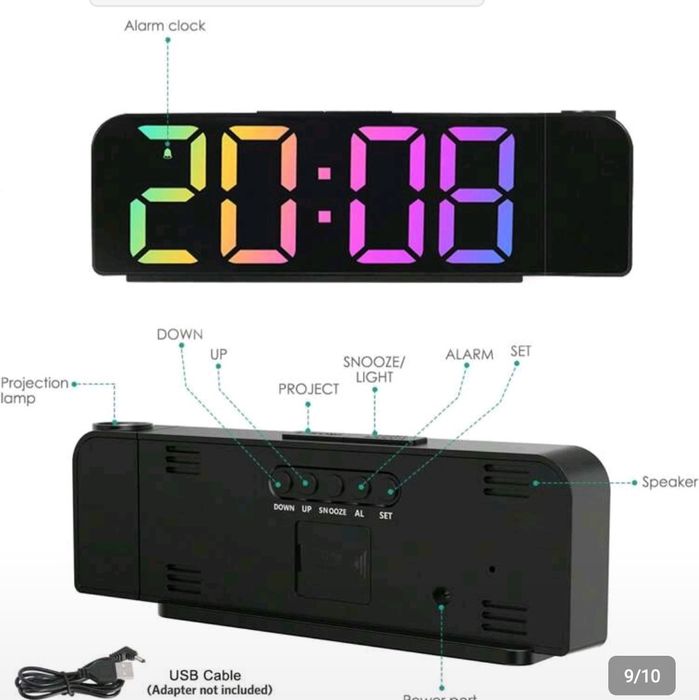 Ceas digital cu proiectie