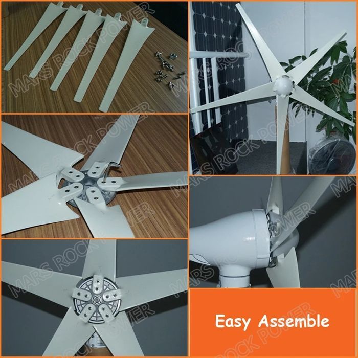 Нов ветрогенератор 400w - 600w 12v турбина перка вятърен генератор