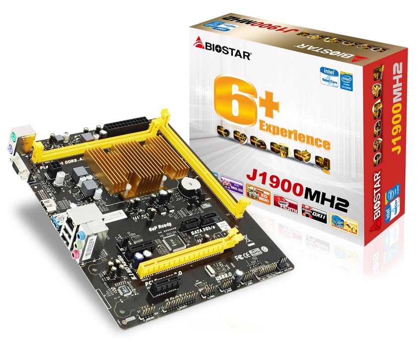 Biostar J1900MH2 ver.6.0.  с 4 ядра 4 потока и орзу память ddr3-4gb