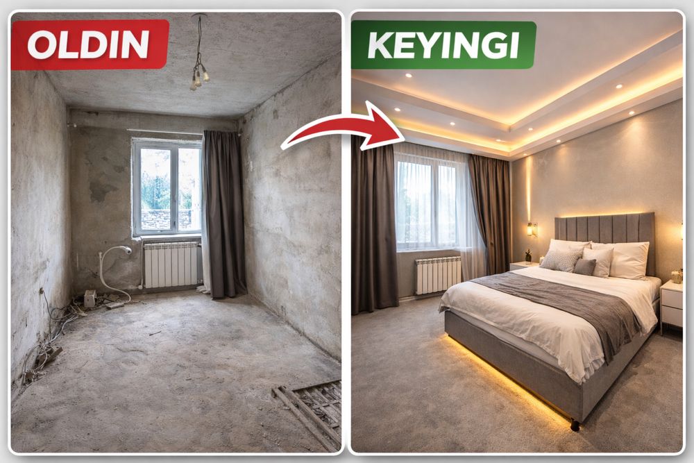 Kvartira Remonti m² bo‘yicha | Ремонт по площади пола