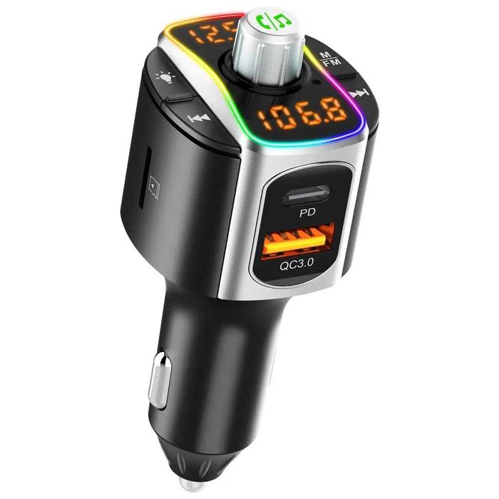 Bluetooth FM трансмитер BC67 QC 3.0 Бързо зареждане ,AUX Блутут 5.3