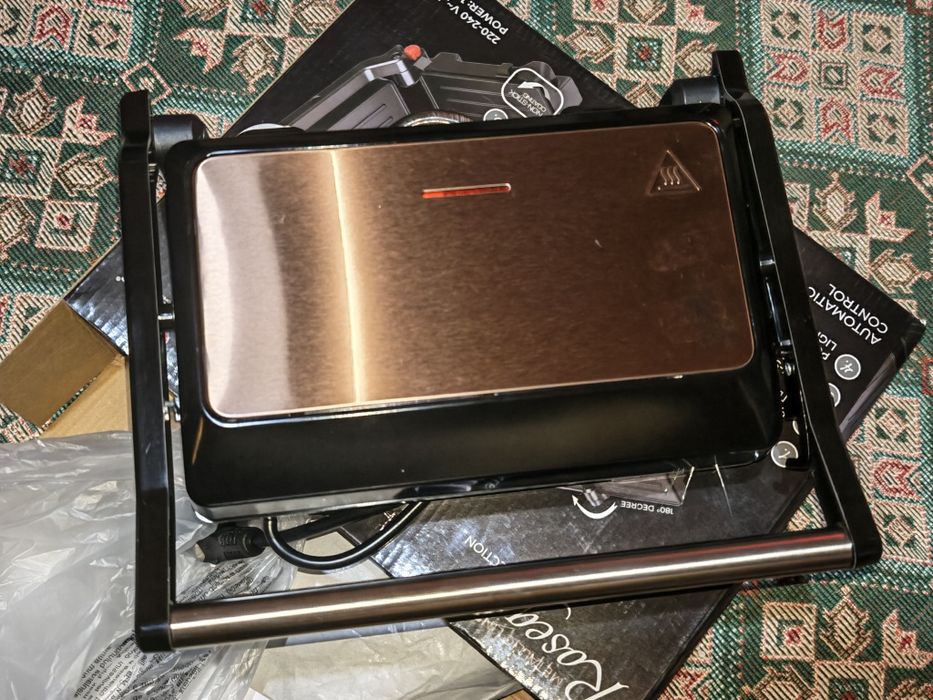 Контактен грил Berlinger Haus BH/9141, 1000W, розово злато