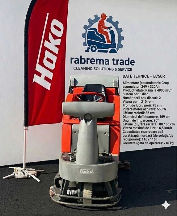Inchiriez Echipamente Curatenie Hako B70 & B750R  Asiguram Service