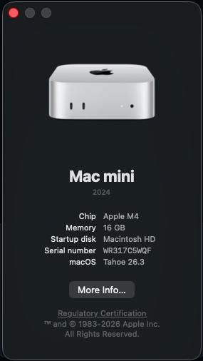 Apple Mac Mini M4 16GB 256GB