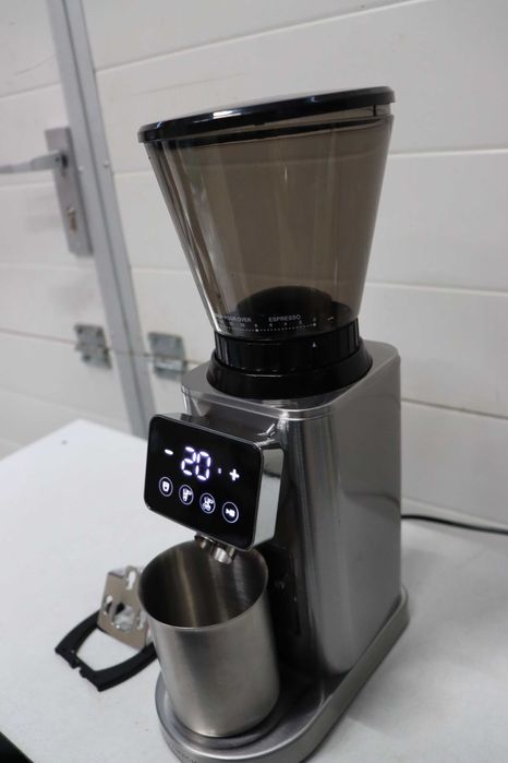 Електрическа кафемелачка AMZCHEF с 48 нива на смилане, антистатична система, сензорен панел, контейнер 300 г, корпус от неръждаема стомана