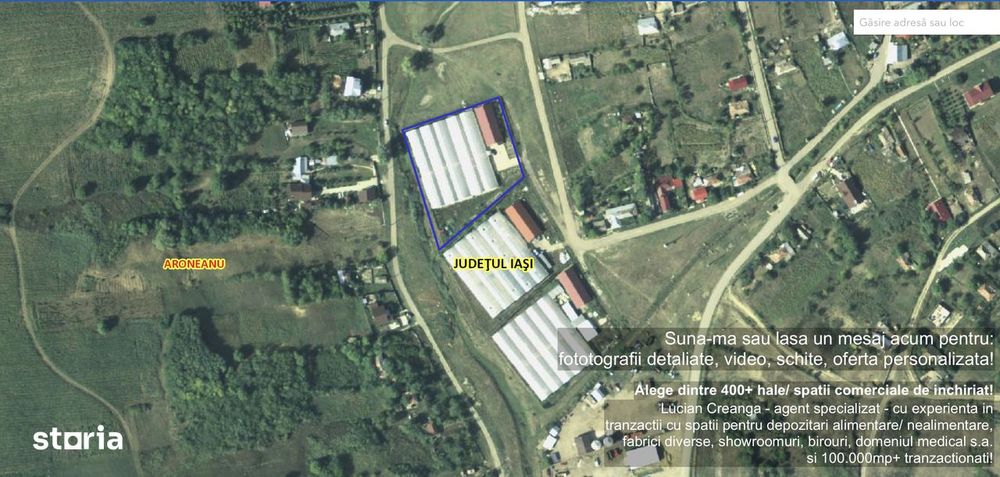 Sera 2640mp, cladire 260mp, teren 5000mp, Rediu Aldei