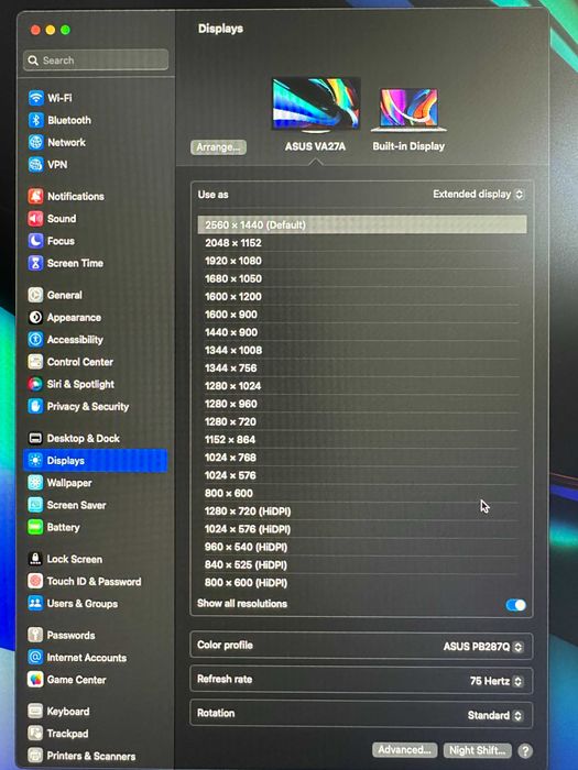 Asus LCD Monitor | 27 | 2K WQHD